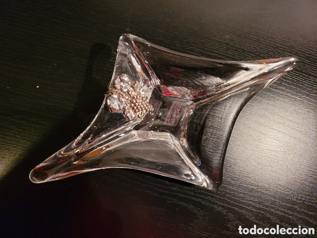 Vintage: CENICERO DE CRISTAL Y PLATA. - Foto 2