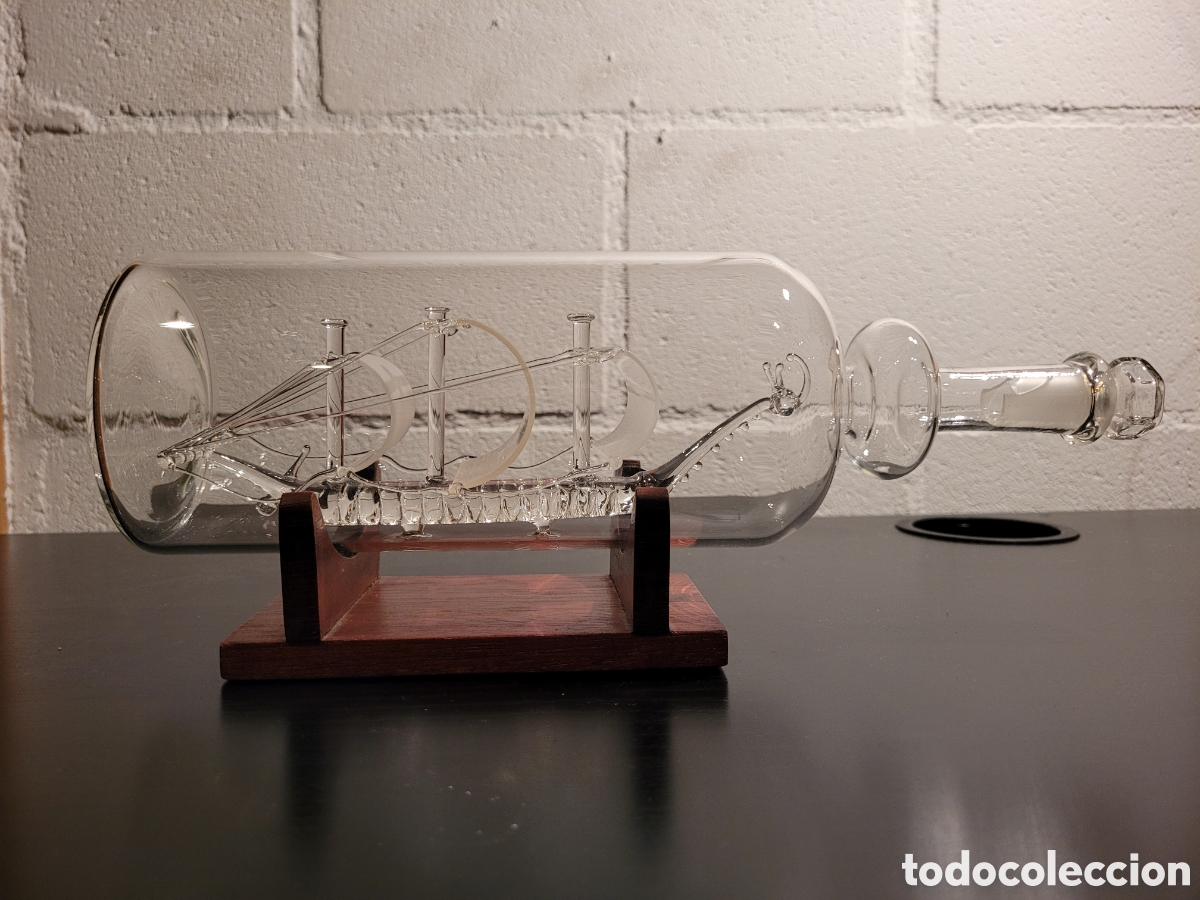 Vintage: BARCO EMBOTELLADO, todo en CRISTAL