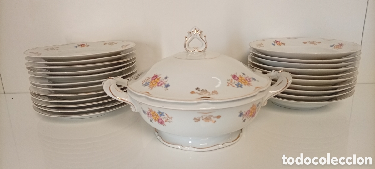 Vintage: VAJILLA DE PORCELANA SANTA CLARA MOTIVOS FLORALES