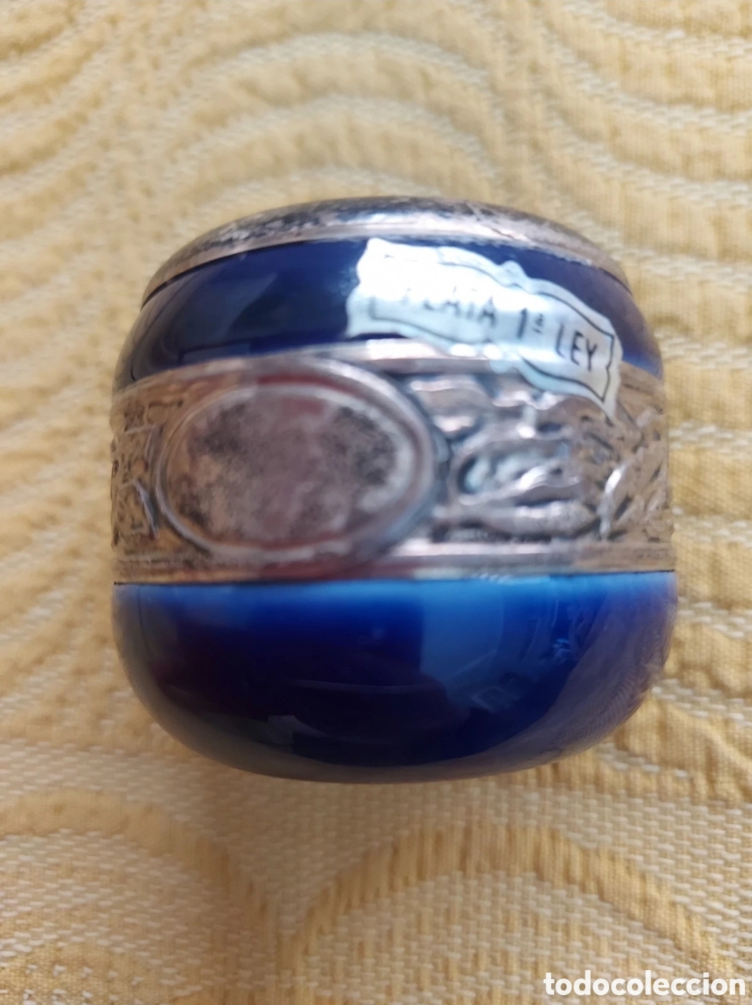 Vintage: Plata 1&ordf; Ley y Cer&aacute;mica Cobalto Impecable
