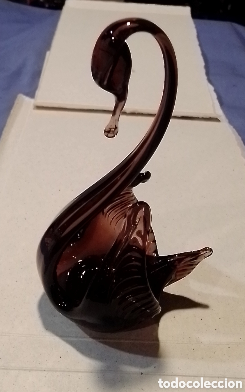 Vintage: Cisne de cristal soplado