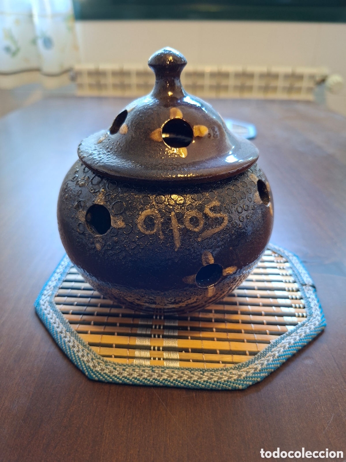 Vintage: TARRO de CERAMICA, para AJOS (ABI&Oacute;)