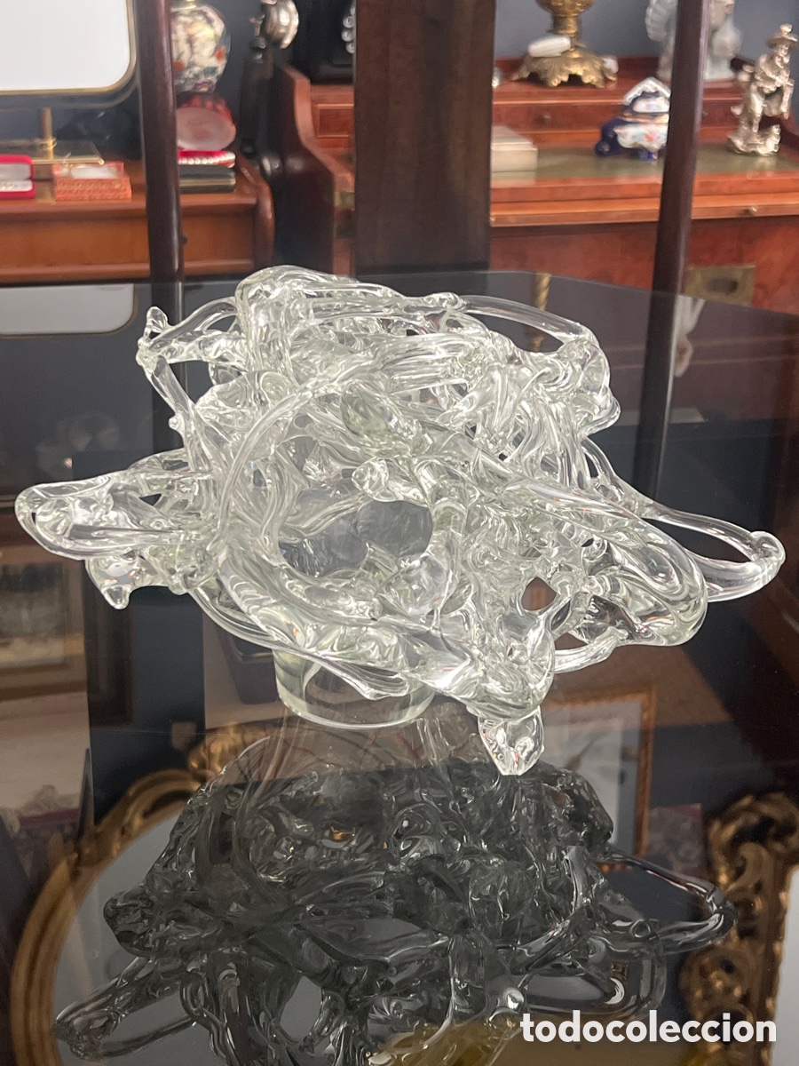 Vintage: Escultura art&iacute;stica decorativa de vidrio soplado