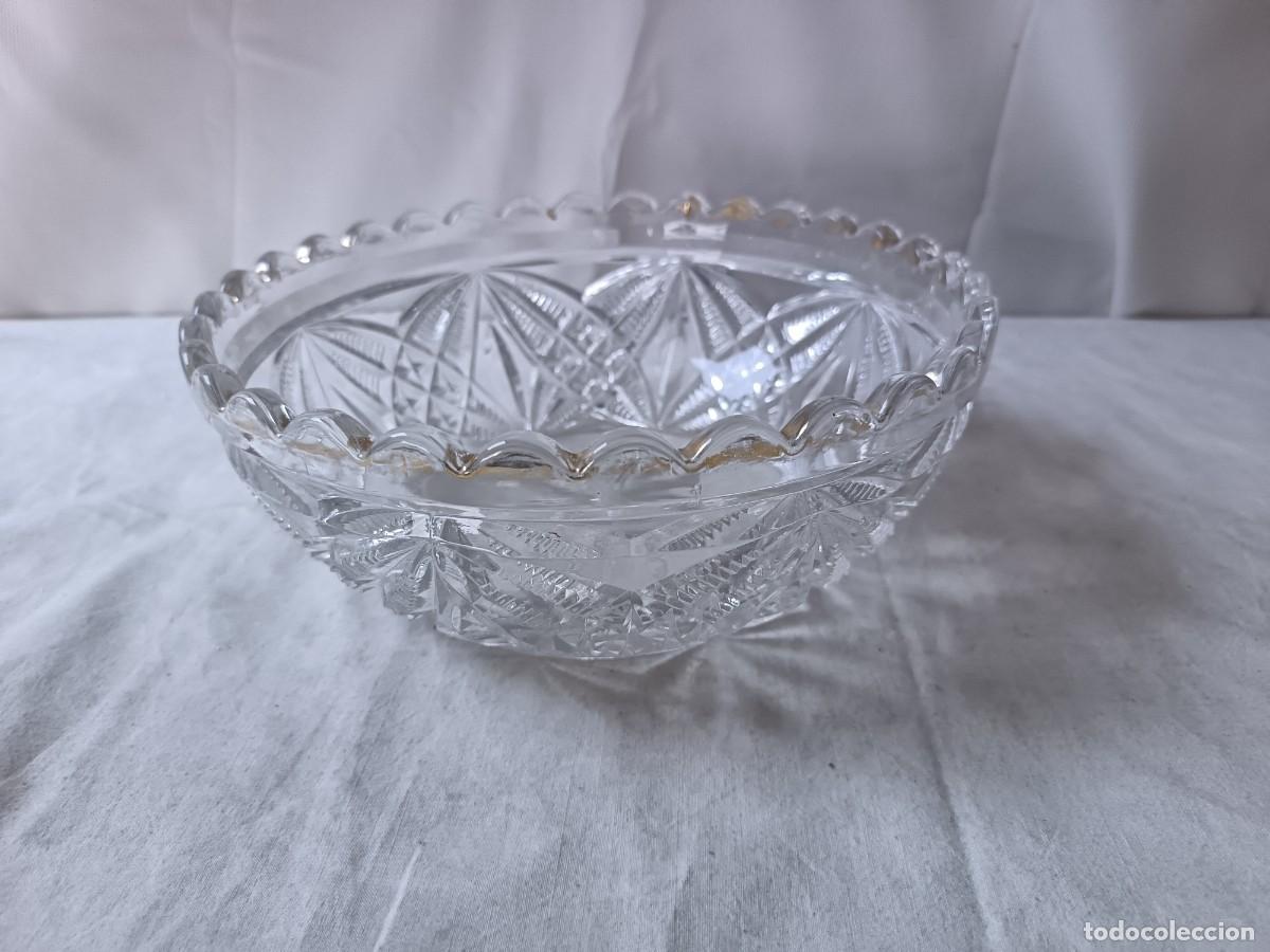 Vintage: Frutero de Cristal prensado estilo geom&eacute;trico, 1970&acute;s