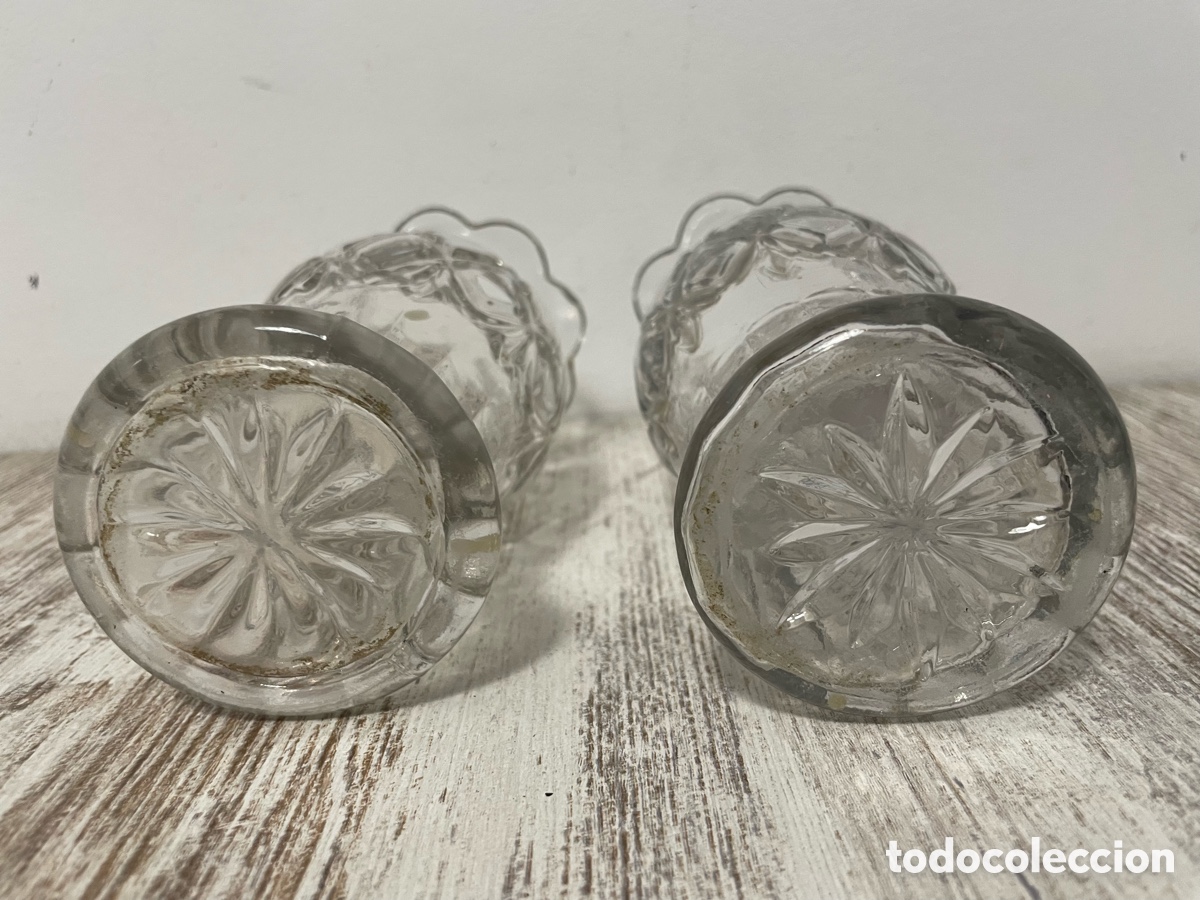 Vintage: JARRONES VIOLETEROS CRISTAL - Foto 6