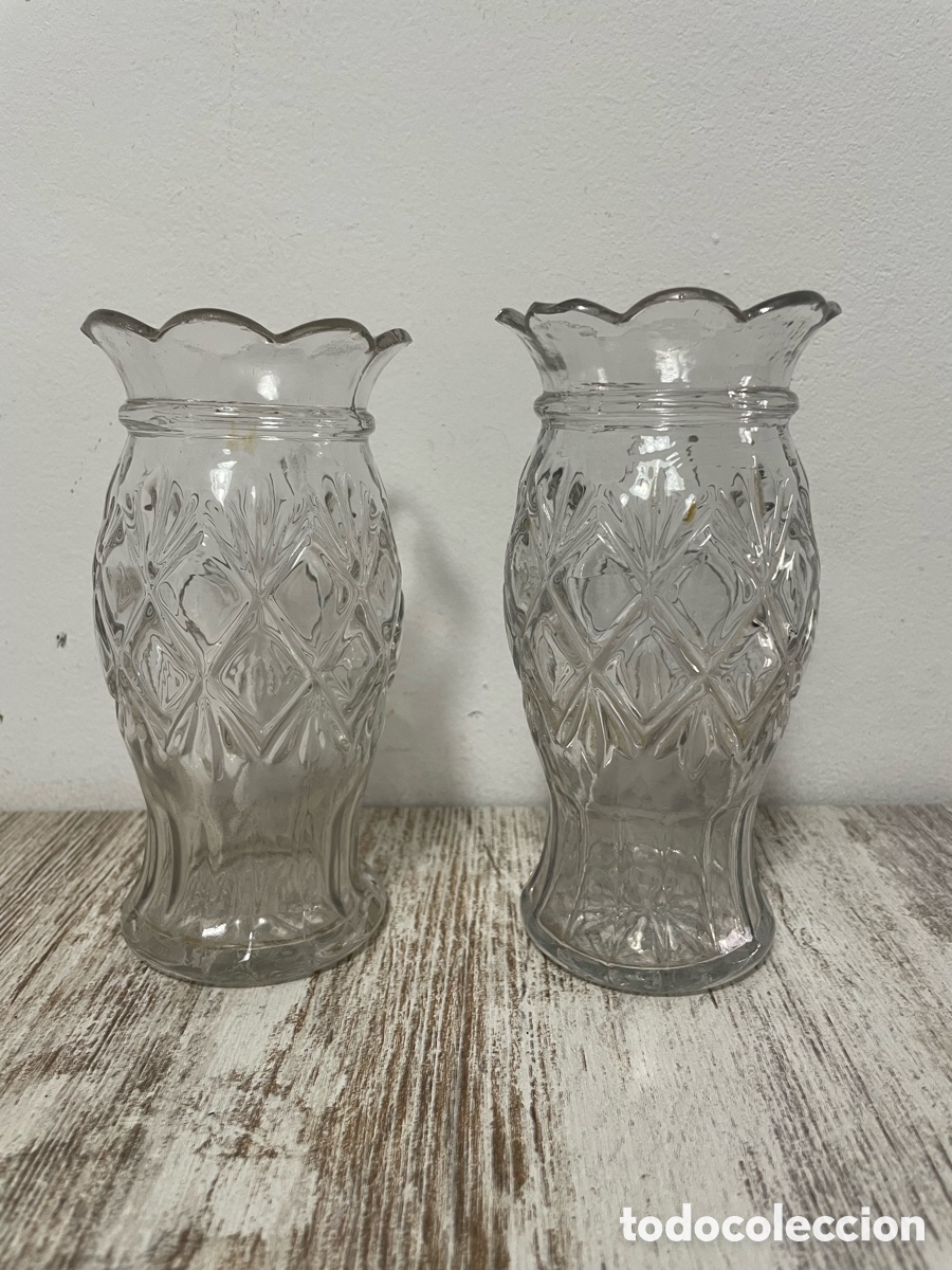 Vintage: JARRONES VIOLETEROS CRISTAL