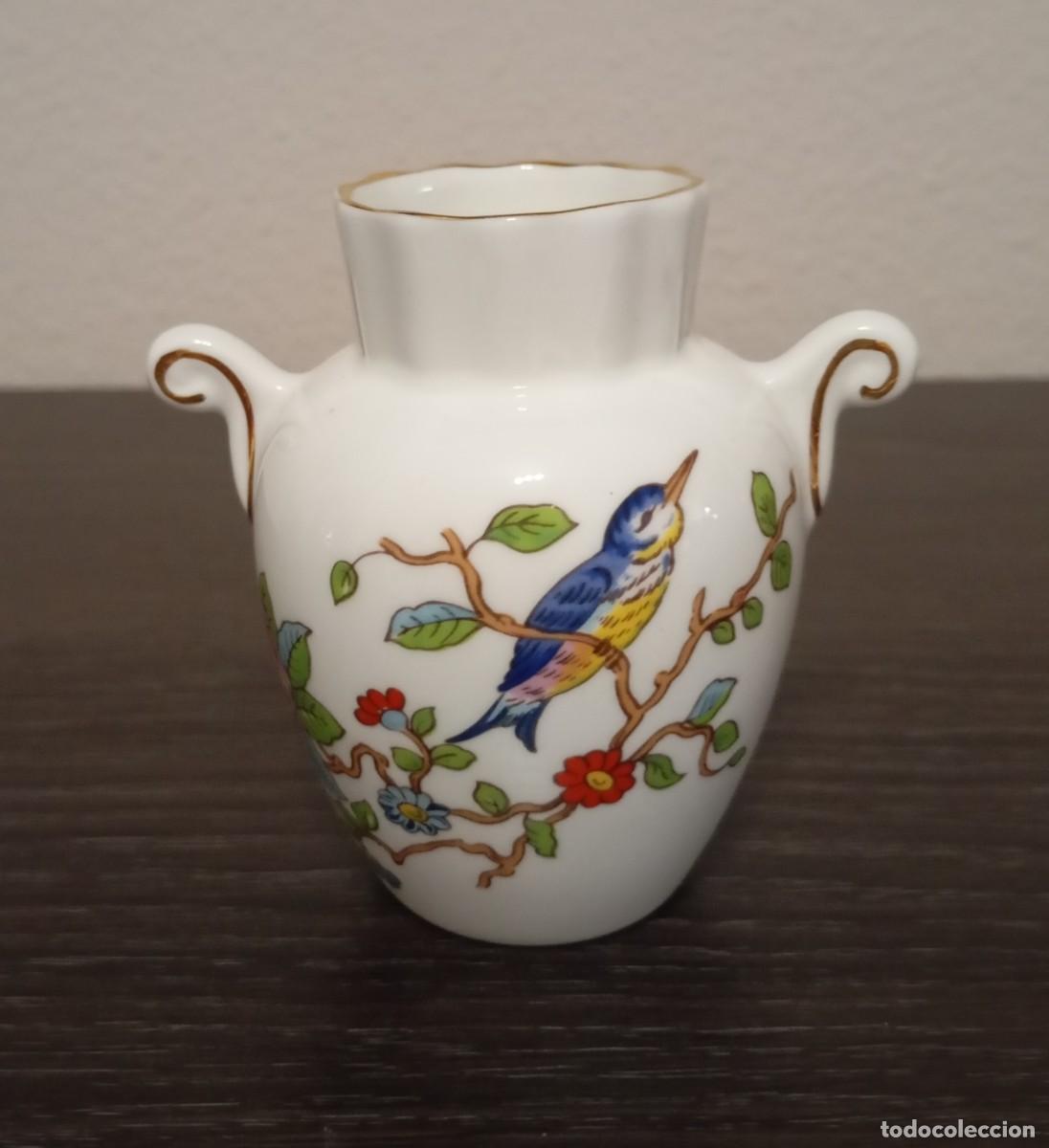 Vintage: HERMOSO JARR&Oacute;N PEQUE&Ntilde;O DE PORCELANA FINA, AYNSLEY PATR&Oacute;N PEMBROKE, VINTAGE DE LOS A&Ntilde;OS 70-80