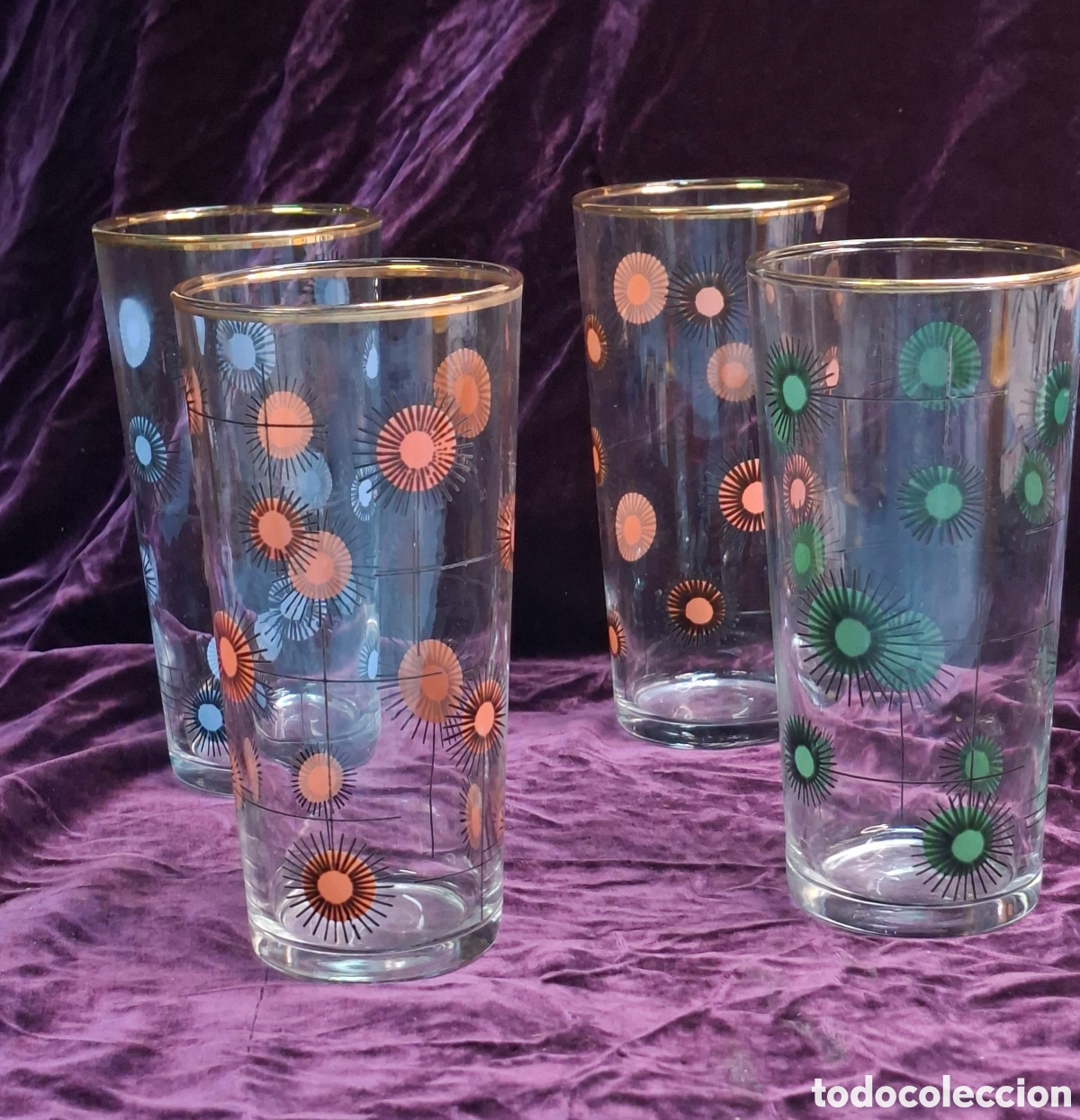 Vintage: Vasos mid‑century con dise&ntilde;o estrellado