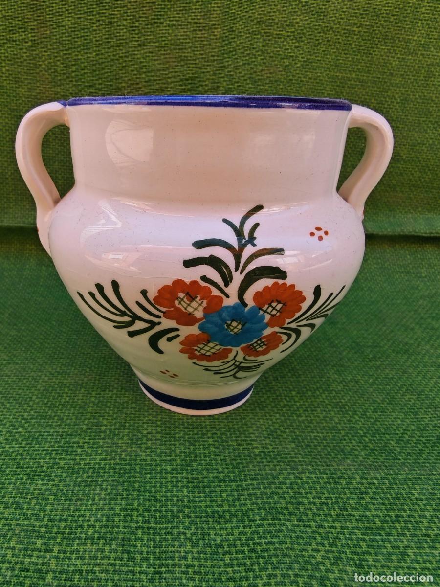Vintage: Vasija de cer&aacute;mica andaluza pintada a mano, 10 cm