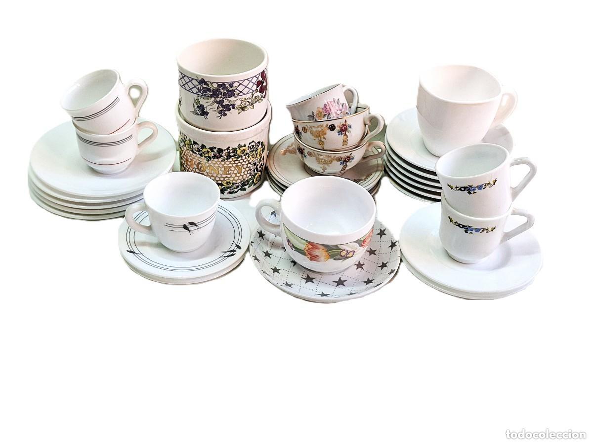 Vintage: LOTE DE TAZAS Y PLATOS DE PORCELANA VINTAGE