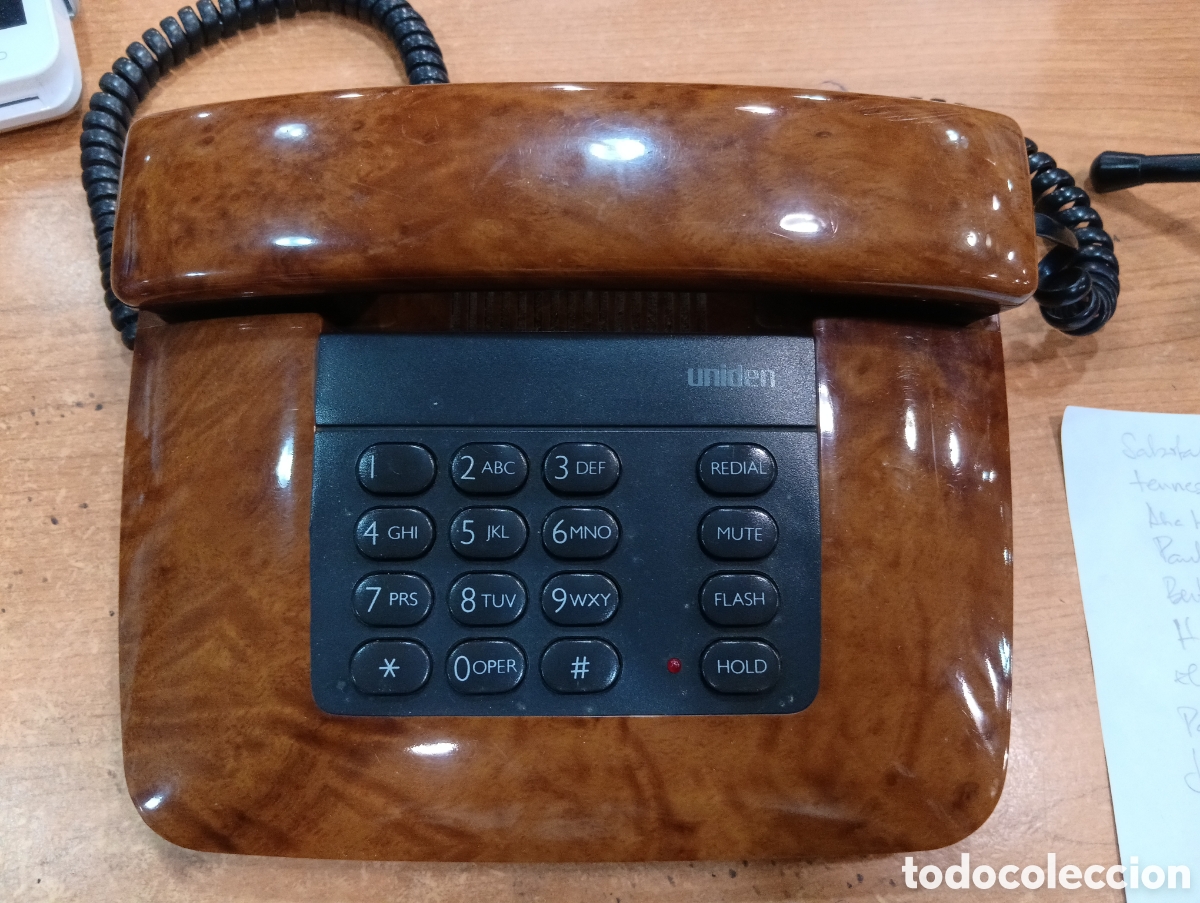 Vintage: Vendo tel&eacute;fono vintage de la marca Uniden, pl&aacute;stico imitaci&oacute;n madera
