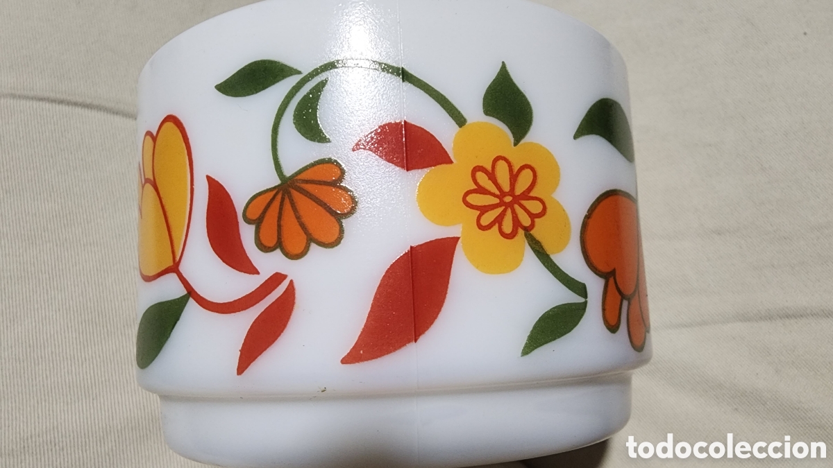 Vintage: Pareja de Tazas / Mugs de Consom&eacute; Arcopal France - Modelo Lotus (A&ntilde;os 70)