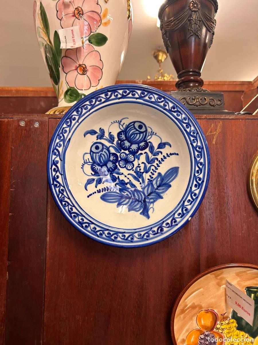 Vintage: Plato de pared Cer&aacute;mica Azul