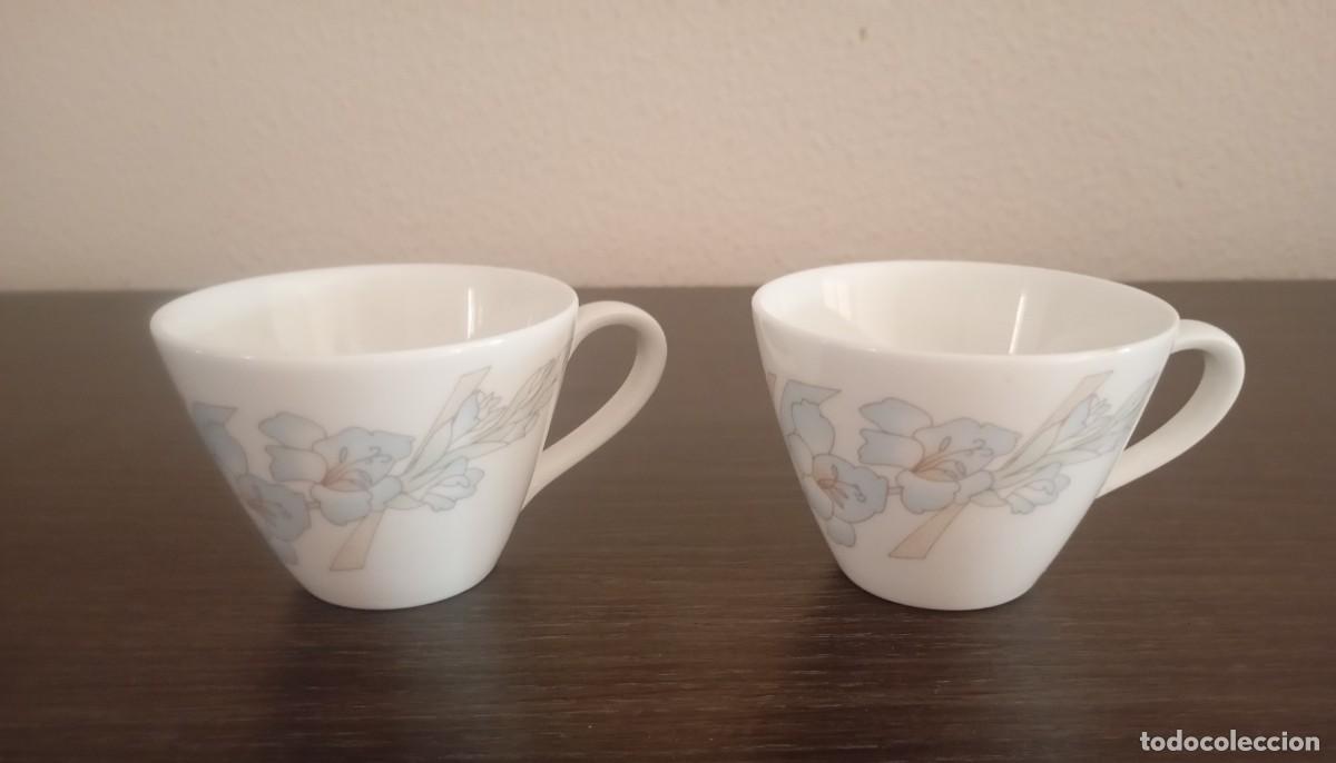 Vintage: BONITO JUEGO DE 2 TAZAS DE PORCELANA FINA, WEDGWOOD PATR&Oacute;N ICE FLOWER, VINTAGE DE LOS A&Ntilde;OS 60-70