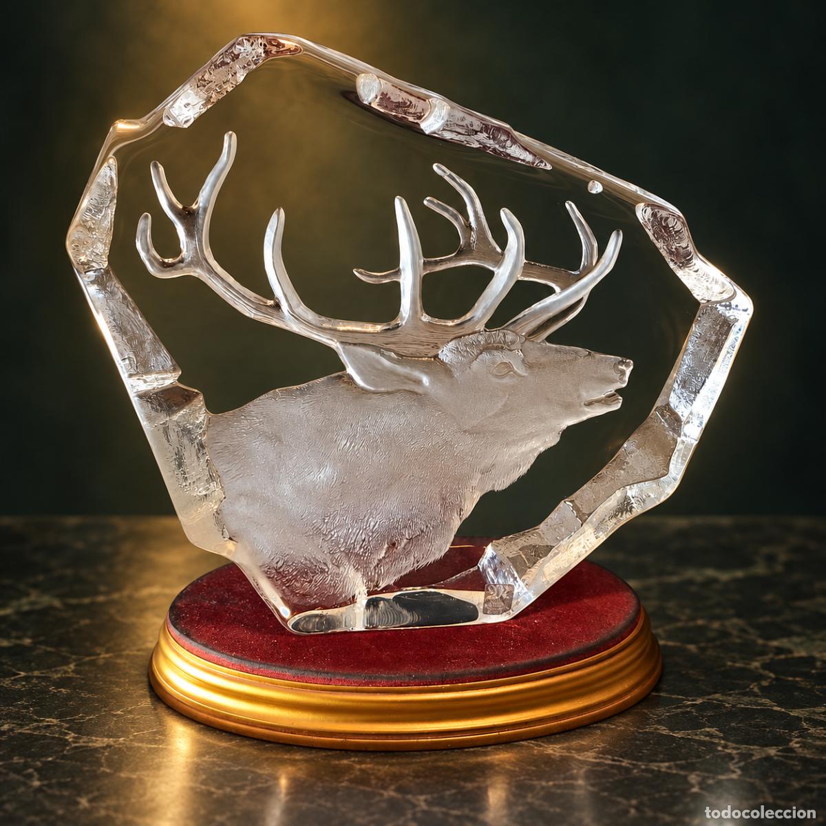 Vintage: Mats Jonasson Ciervo Cristal de Plomo Firmado