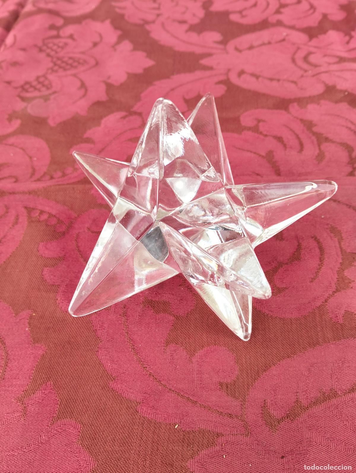 Vintage: Estrella de cristal transparente decorativa sobremesa pisa-papeles pisapapeles vintage