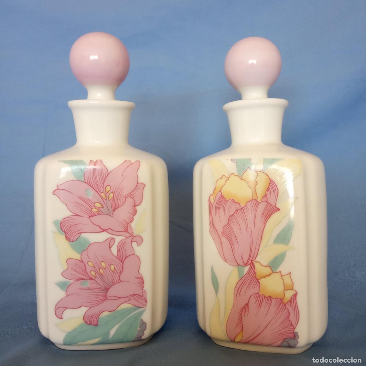 Vintage: 2 Frascos Tocador Sanbo Valencia Porcelana