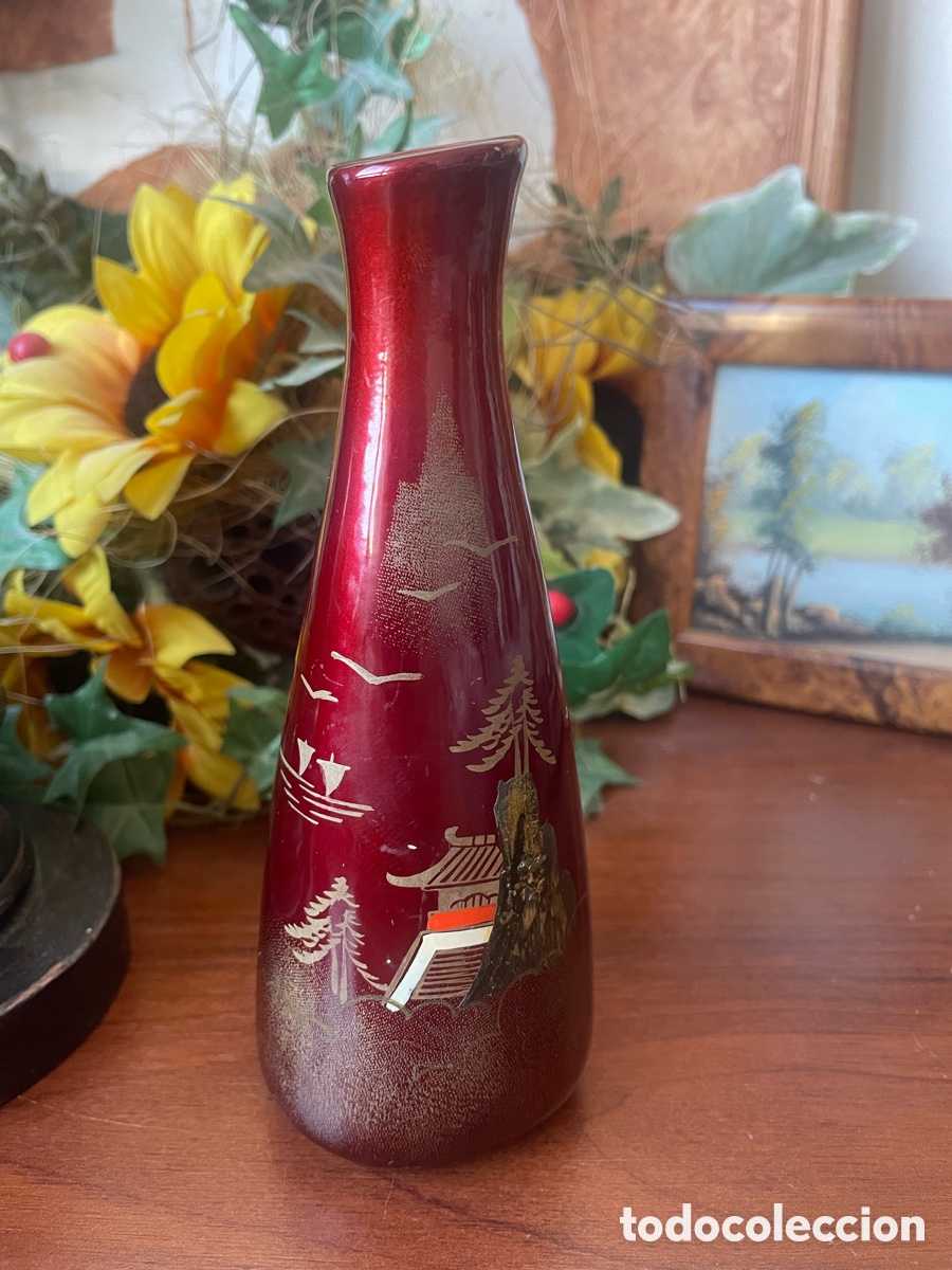 Vintage: violetera japonesa pintada a mano