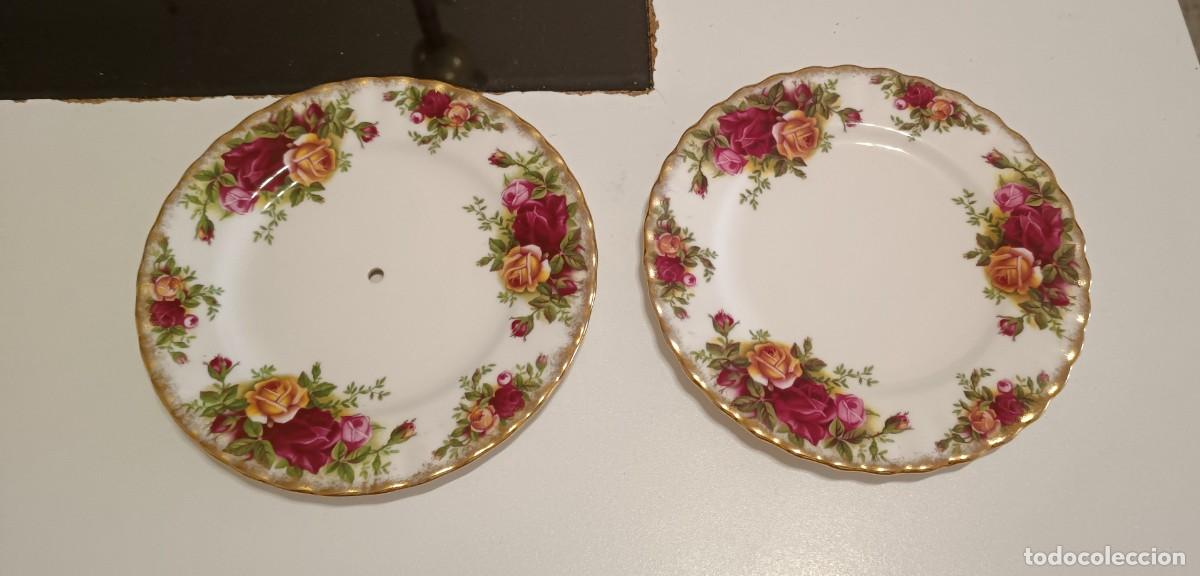 Vintage: BONITO JUEGO DE 2 PLATOS DE PORCELANA FINA ROYAL ALBERT,PATR&Oacute;N OLD COUNTRY ROSES, VINTAGE