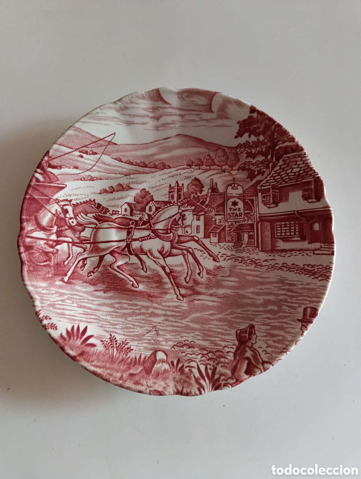 Vintage: PLATO PONTESA CARRUAJE ROJO