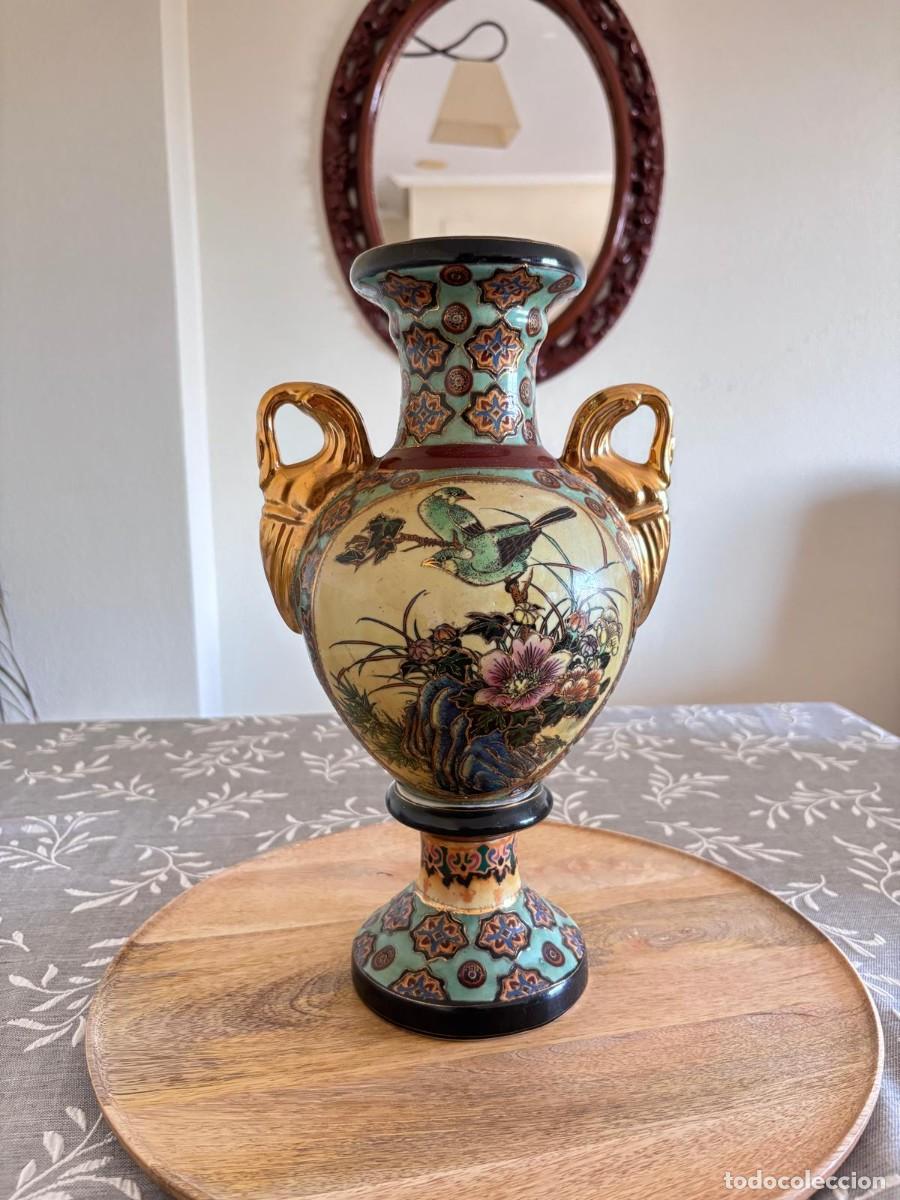 Vintage: Jarr&oacute;n Chino &rdquo;Satsuma Style&rdquo; de Porcelana