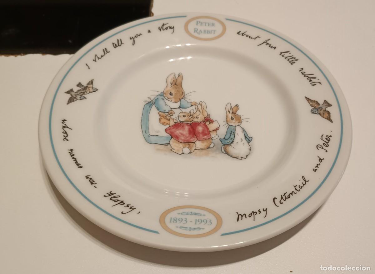 Vintage: HERMOSO PLATO DE CER&Aacute;MICA DE P&Eacute;TER RABBIT HECHO POR LA MARCA WEDGWOOD,EDICI&Oacute;N DEL CENTENARIO 1893