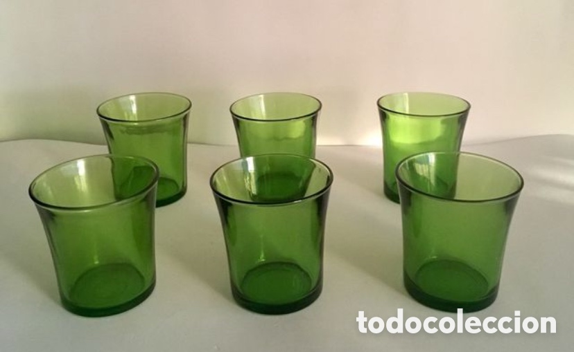 Vintage: 6 Vasos Duralex verde vintage