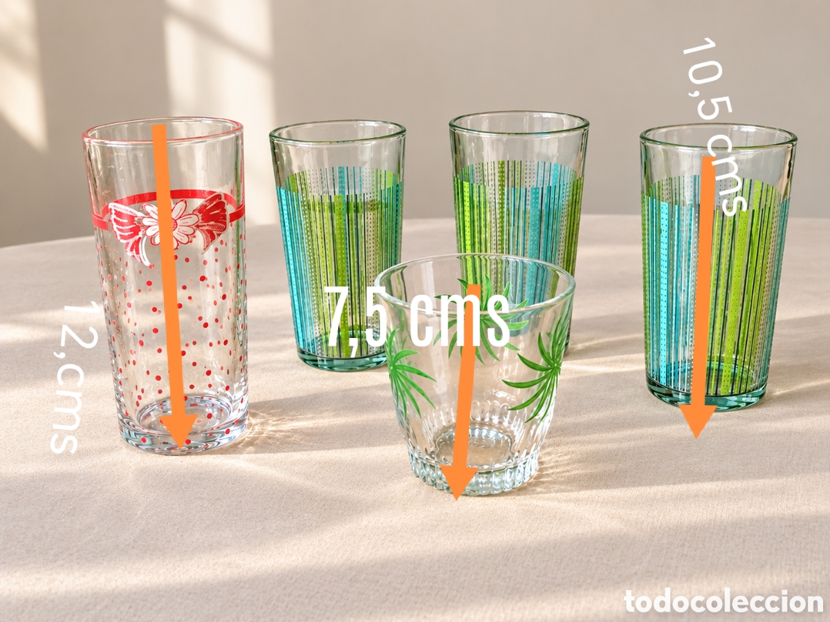 Vintage: Lote de vasos de cristal vintage