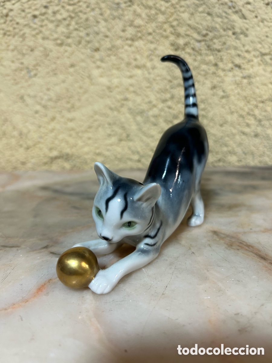 Vintage: Figura de gato Porcelana Hummel Goebel 1935-