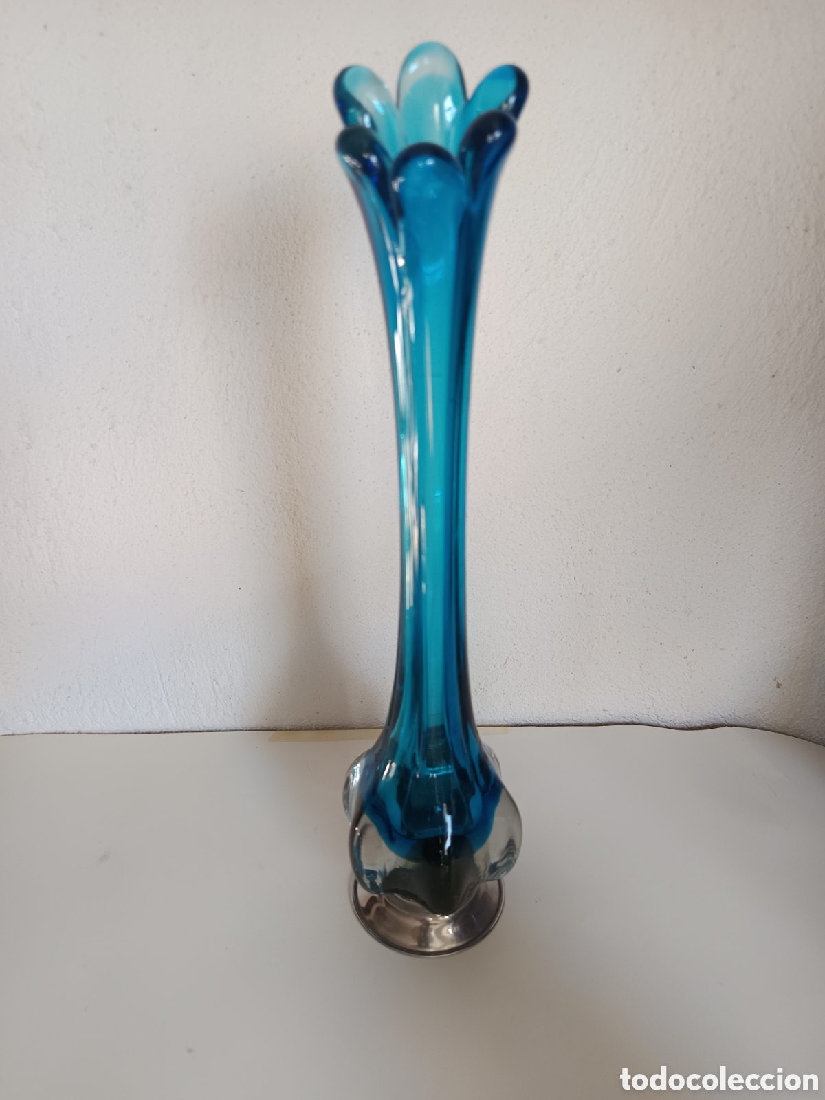 Vintage: Murano glass jarr&oacute;n azul violetero cristal de Murano Italia