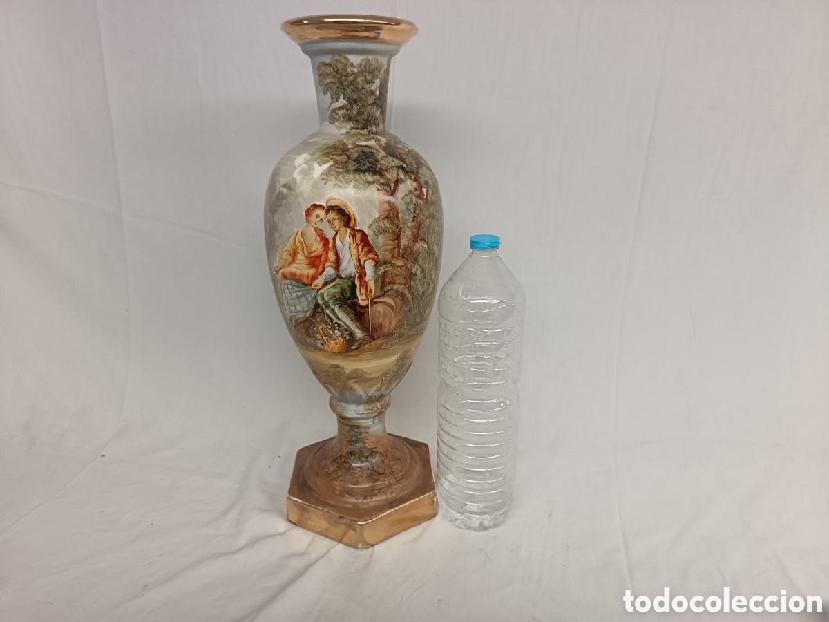 Vintage: JARRON O FLORERO ANTIGUO, CERAMICA PINTADA.