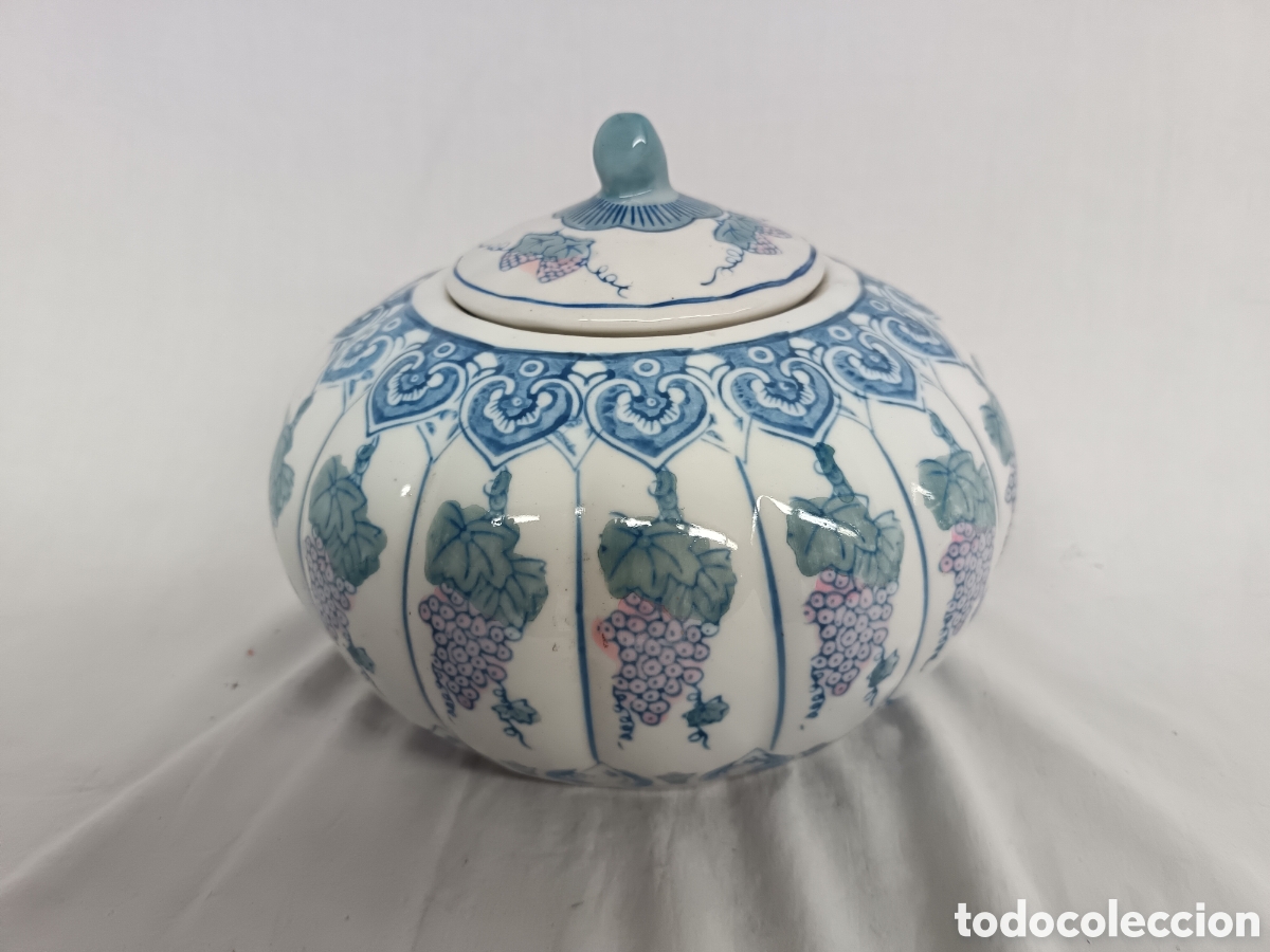 Vintage: BOMBONERA TIBOR, PORCELANA CHINA ESMALTADA, TIPO CALABAZA