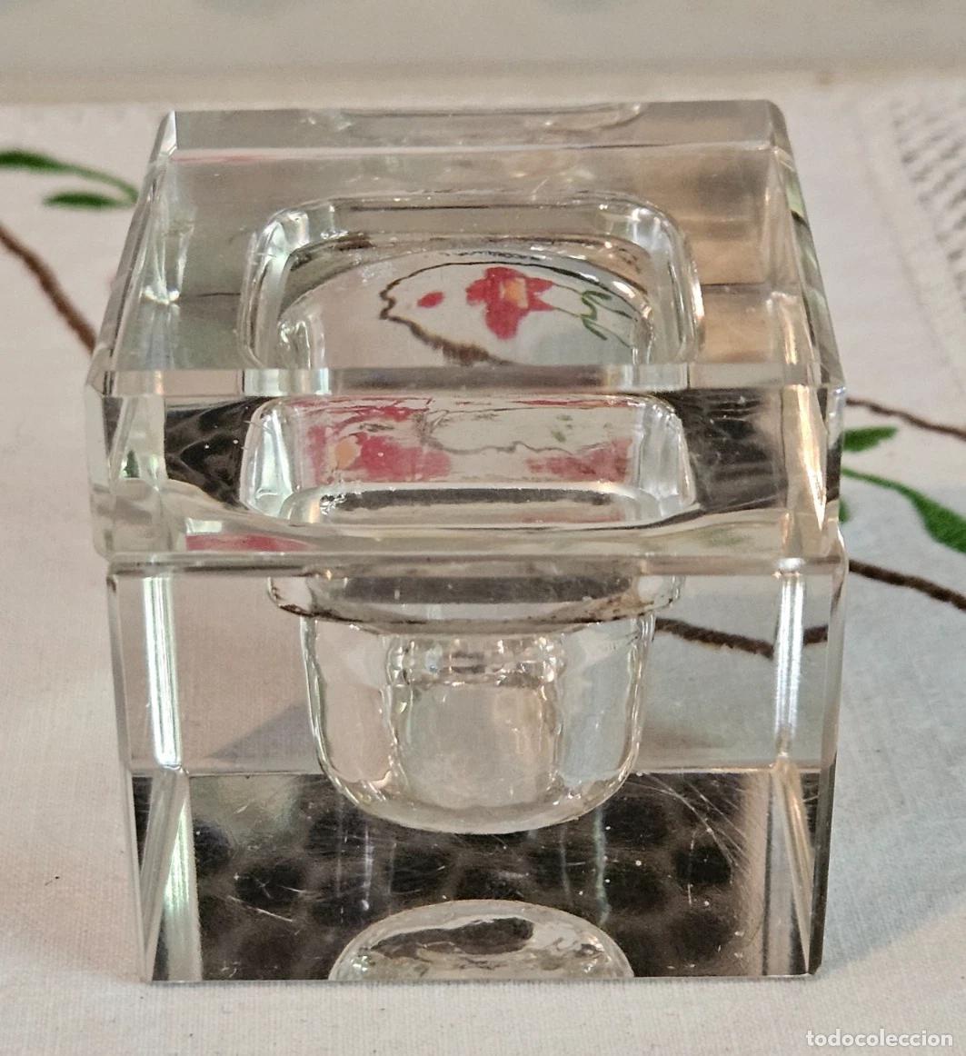 Vintage: ENCRIER DE BUREAU CRISTAL OU VERRE BEL ETAT