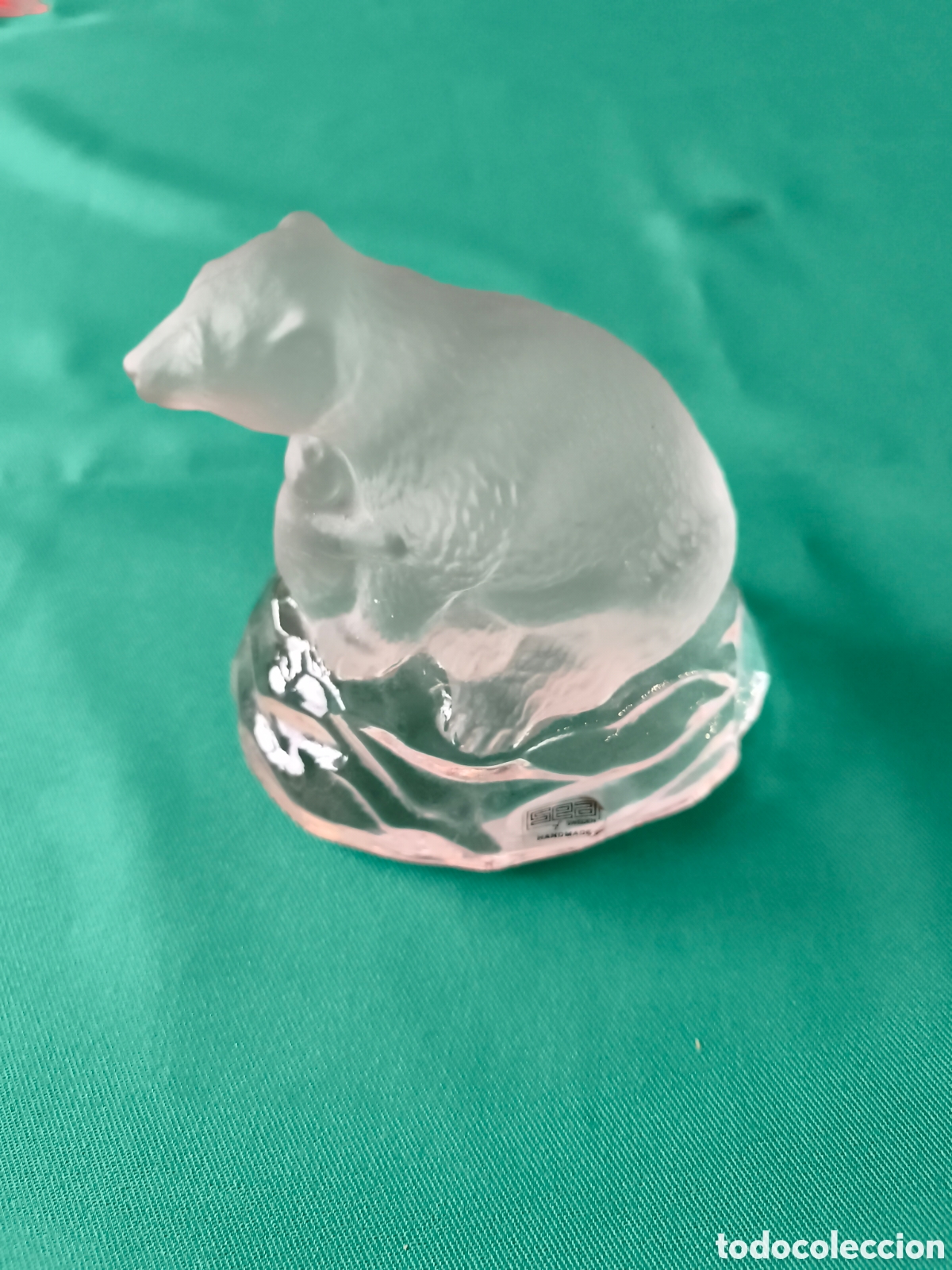 Vintage: Pisapapeles Oso Polar Cristal Sueco Vintage - Sea Glasbruk (Sweden)