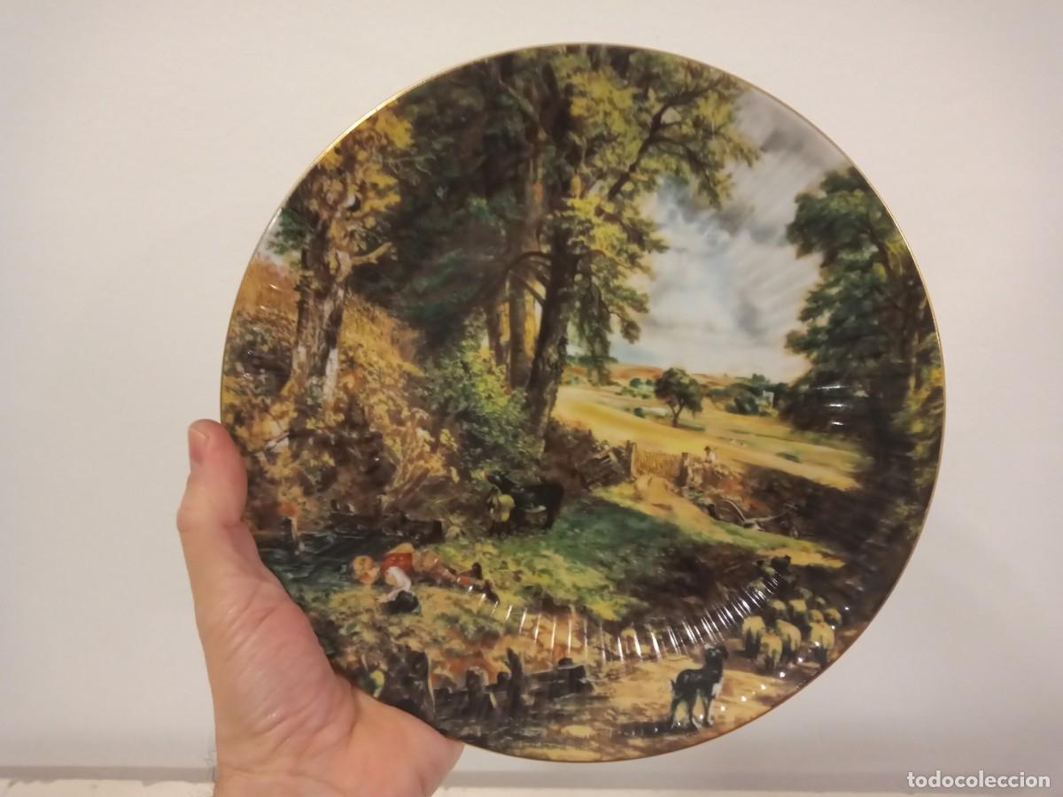 Vintage: PLATO DECORATIVO PORCELANA TSUJI PAISAJE CAMPESTRE BUC&Oacute;LICO