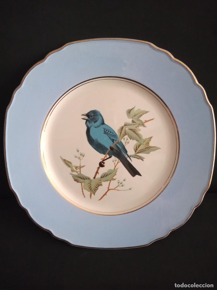 Vintage: PLATO CERAMICA VINTAGE AVE AZUL INDUSTRIA ARGENTINA