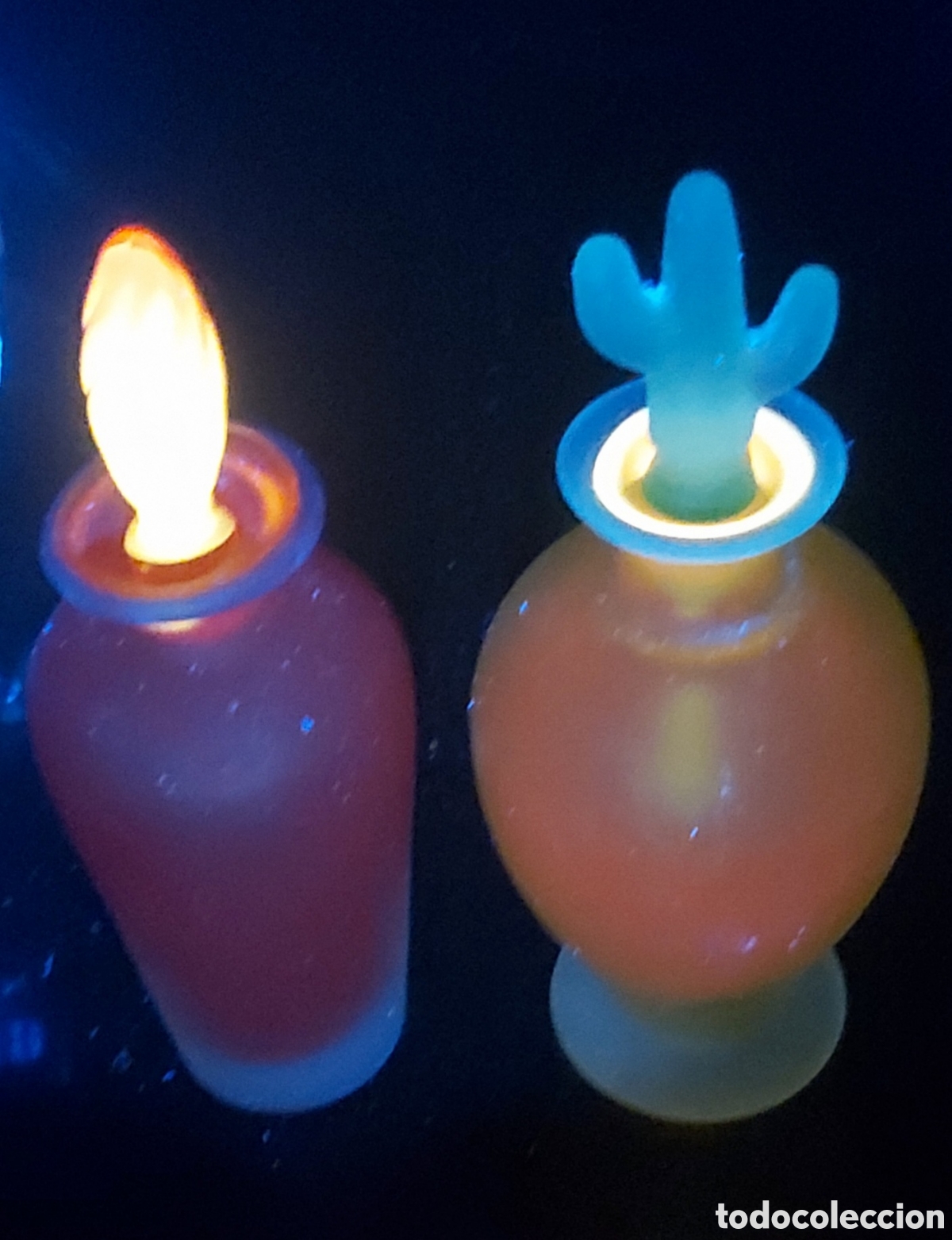 Vintage: Lote 2 Frascos Cristal Murano/Empoli UV Glow Glass Vintage