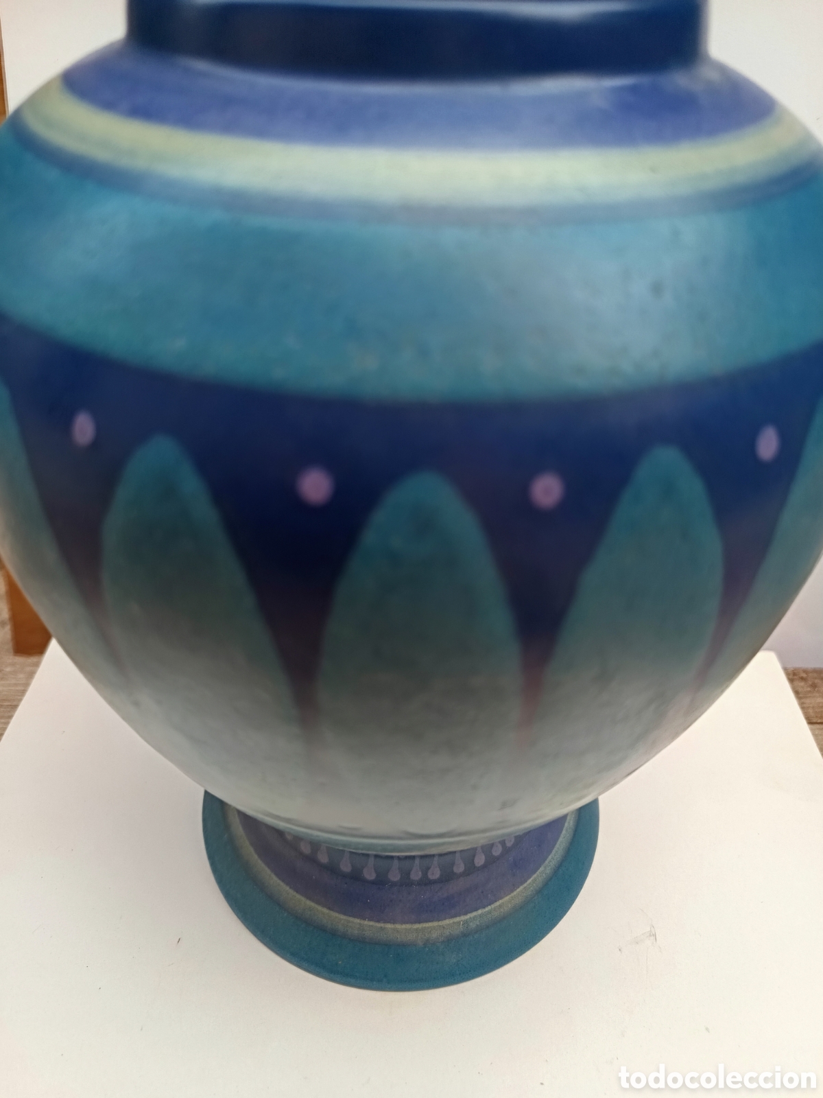 Vintage: Jarr&oacute;n tibor Porta Celi pintado por C&aacute;novas ceramica Valencia