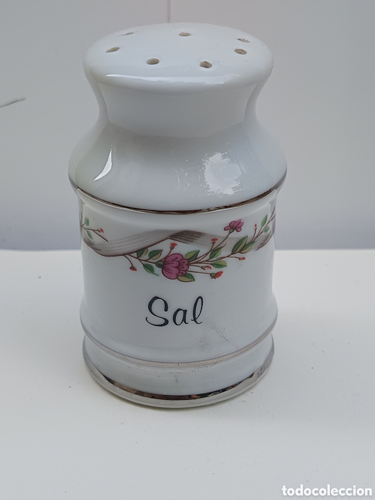 Vintage: Salero tarro de porcelana