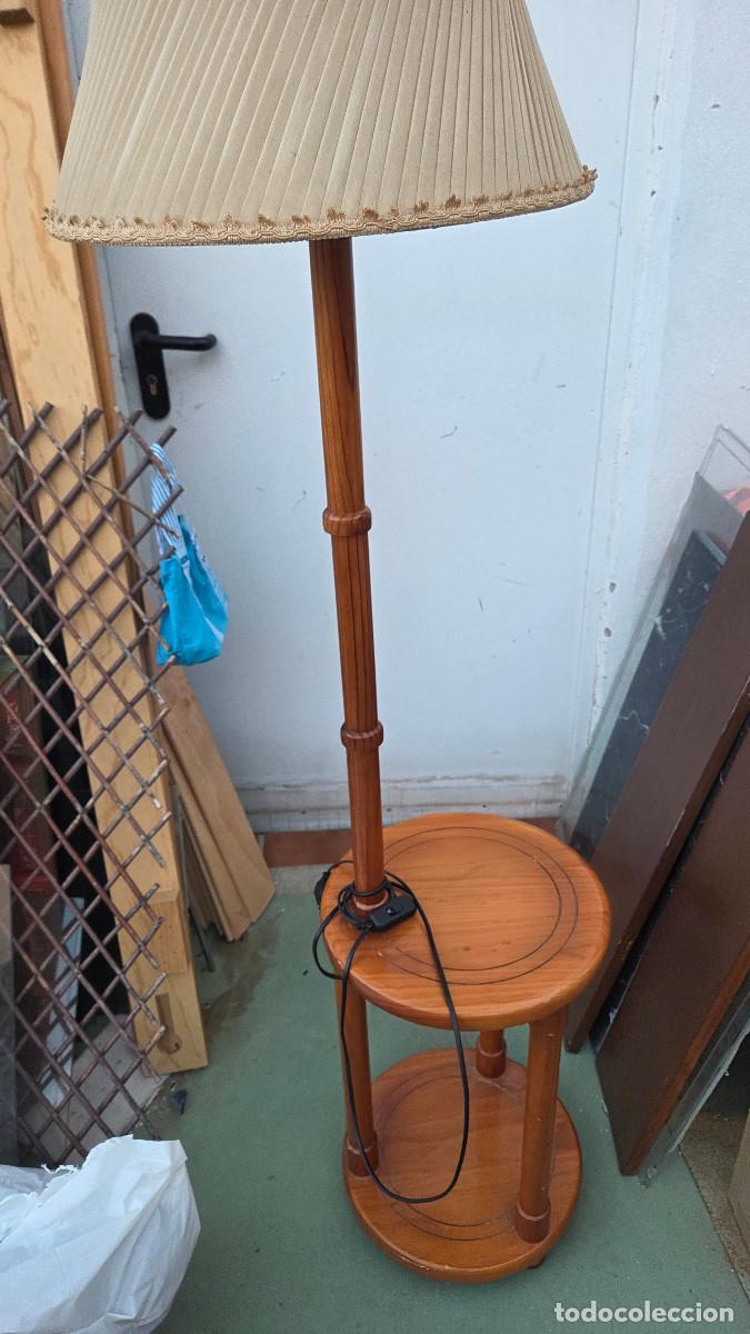 Vintage: lampara de pie de madera - Foto 3