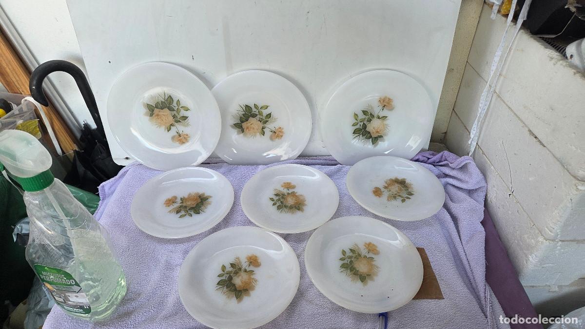 Vintage: 5 platos de cristal opalino - Foto 2