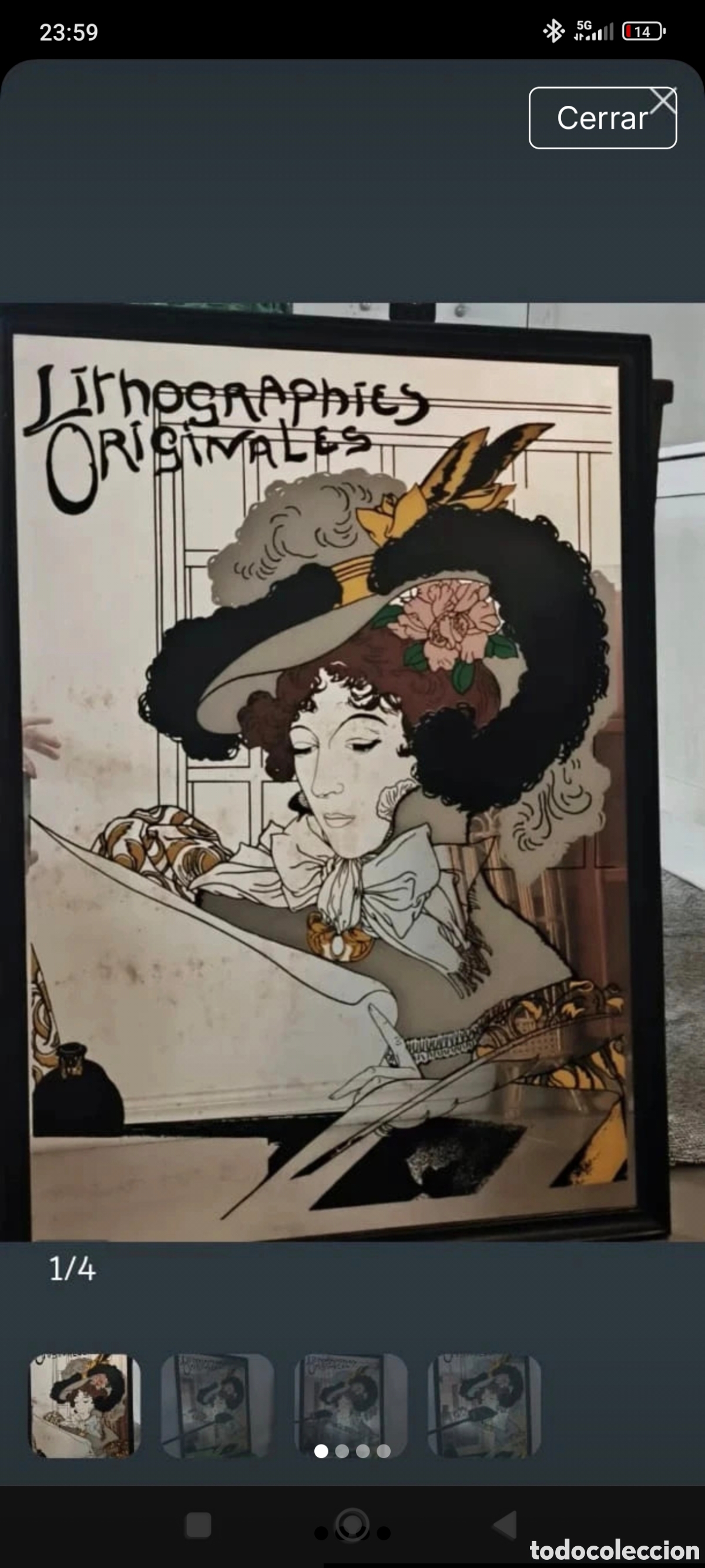 Vintage: Espejo vintage Art Nouveau