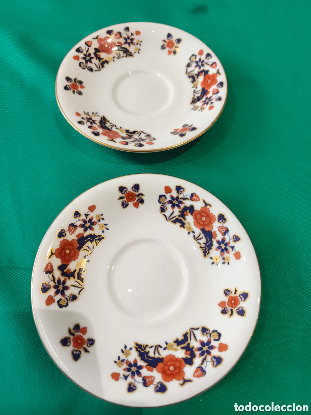 Vintage: Pareja Platillos Porcelana Inglesa Aynsley - Modelo &rdquo;Bird of Paradise&rdquo;