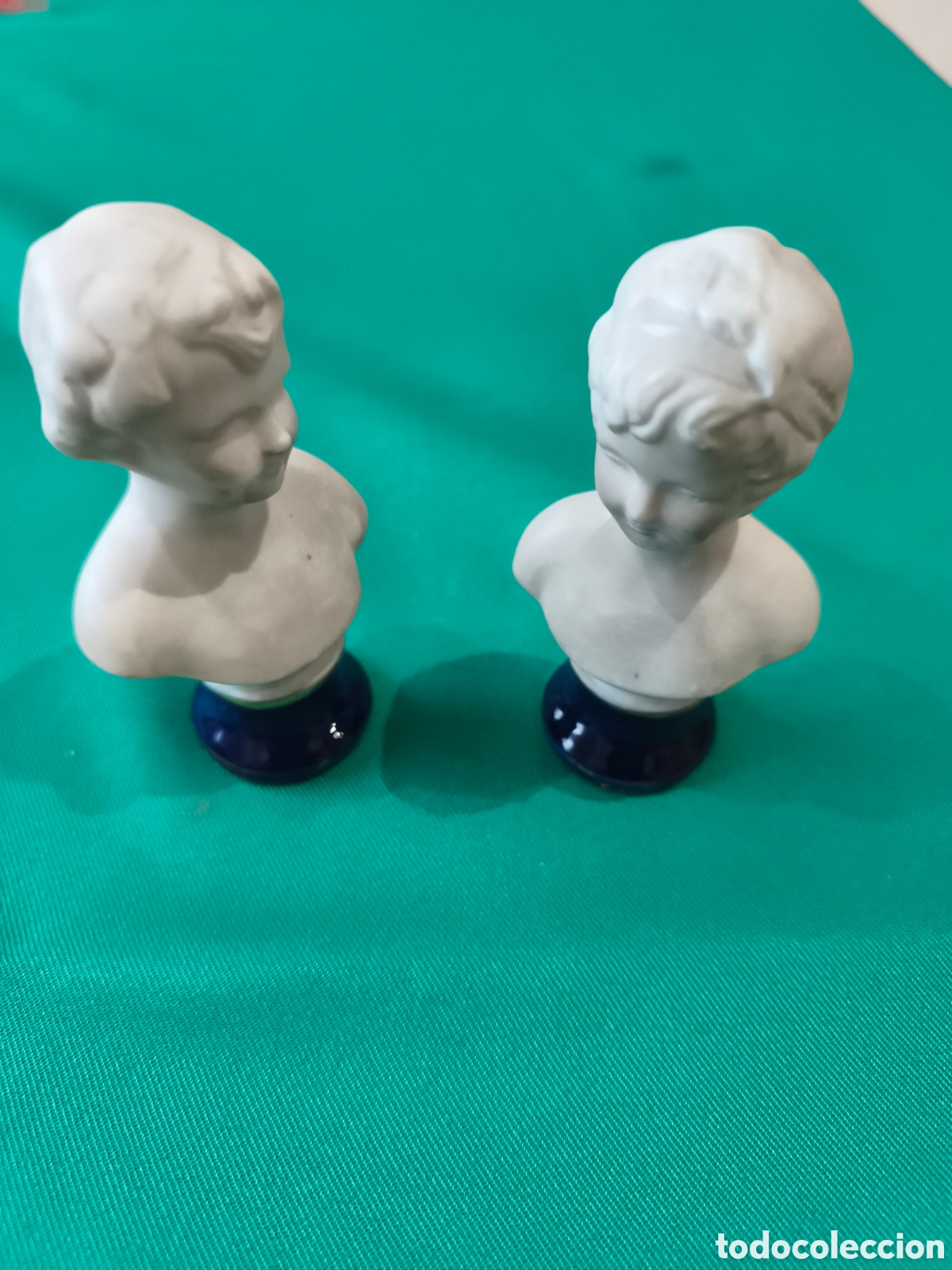 Vintage: Pareja de Bustos Vintage Ni&ntilde;os Brongniart - Porcelana Tipo Biscuit