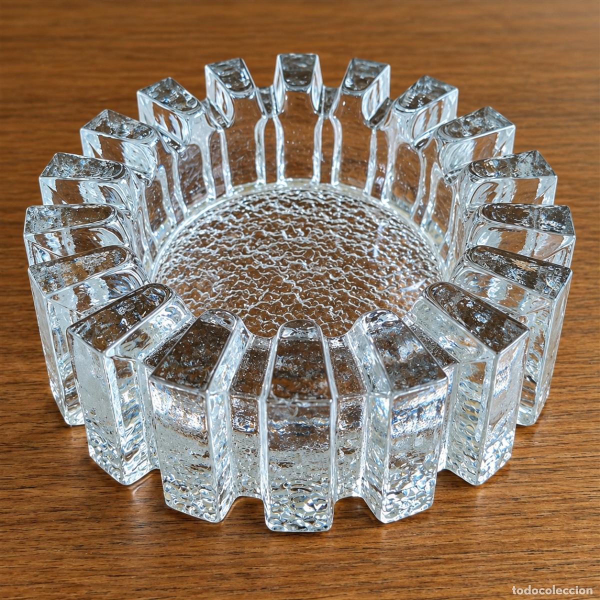 Vintage: Cenicero de cristal modernista sueco Pukerberg