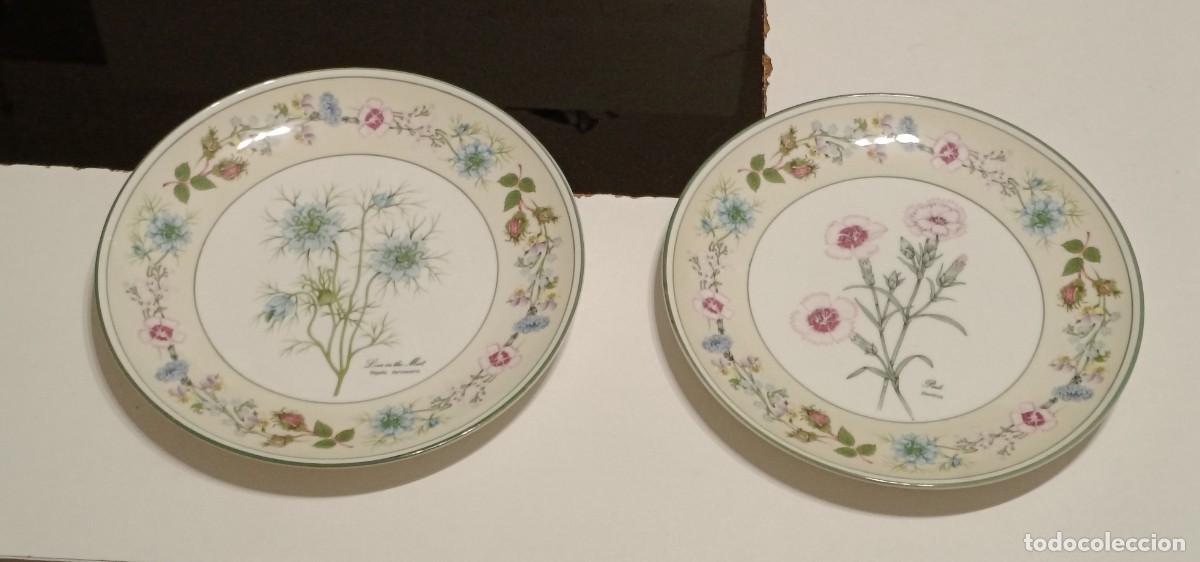 Vintage: PRECIOSO JUEGO DE 2 PLATOS DE PORCELANA FINA, AYNSLEY,DE LA COLECCI&Oacute;N FLOWERS FROM THE GARDENS OF OL