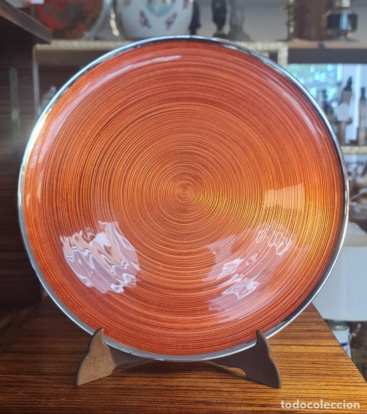 Vintage: Plato decorativo Dogale by Greggio en cristal rojo rub&iacute;, 34 cm