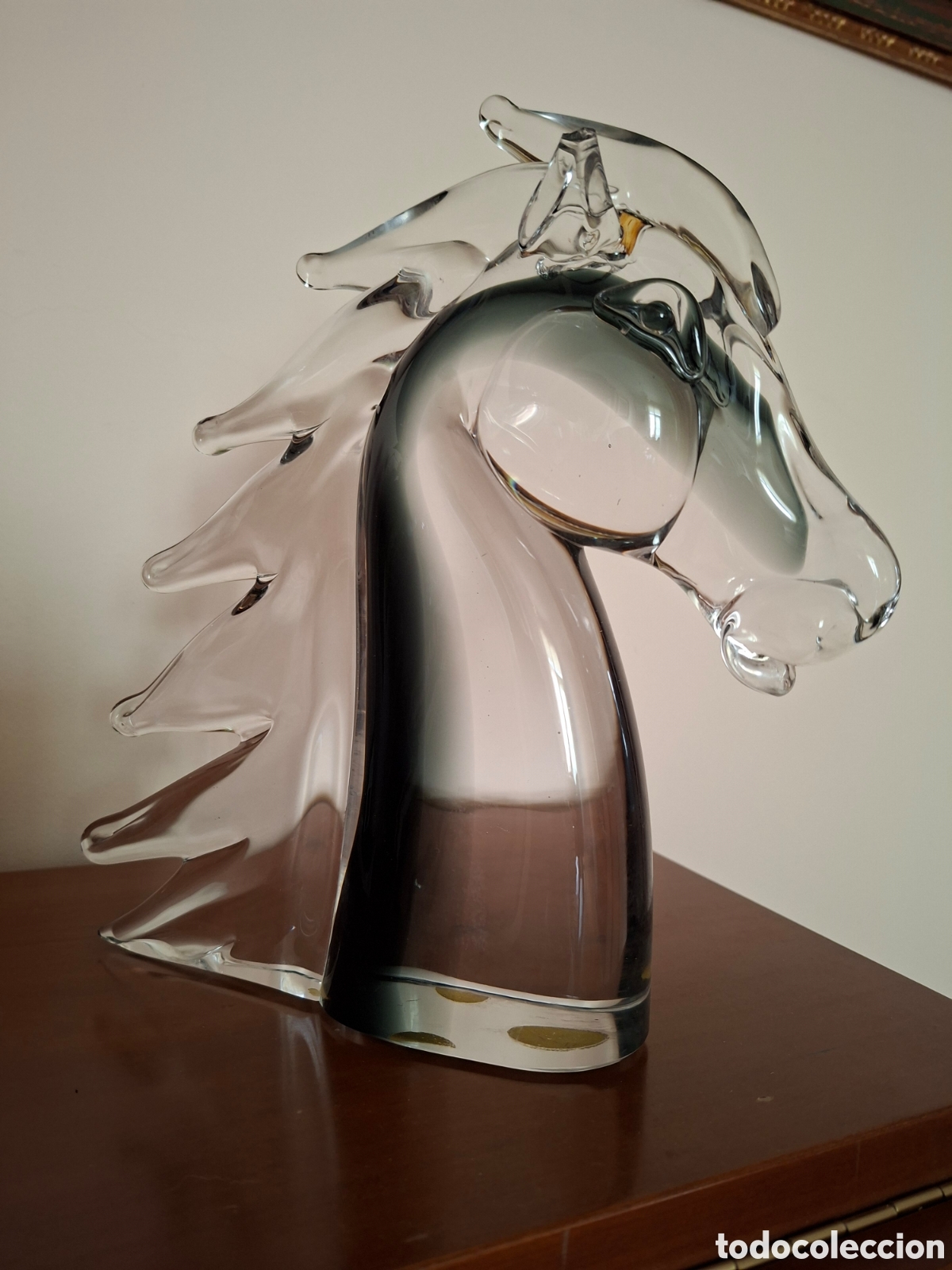 Vintage: CABEZA DE CABALLO DE CRISTAL - Foto 2
