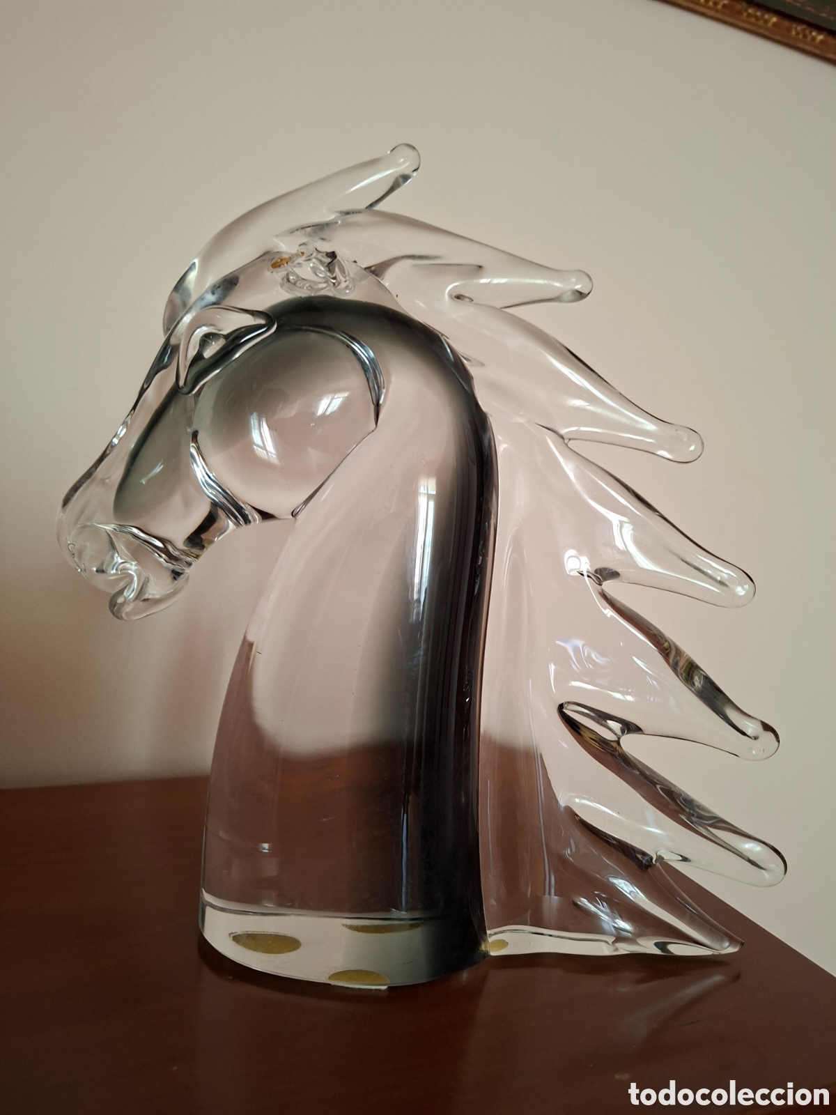 Vintage: CABEZA DE CABALLO DE CRISTAL - Foto 1