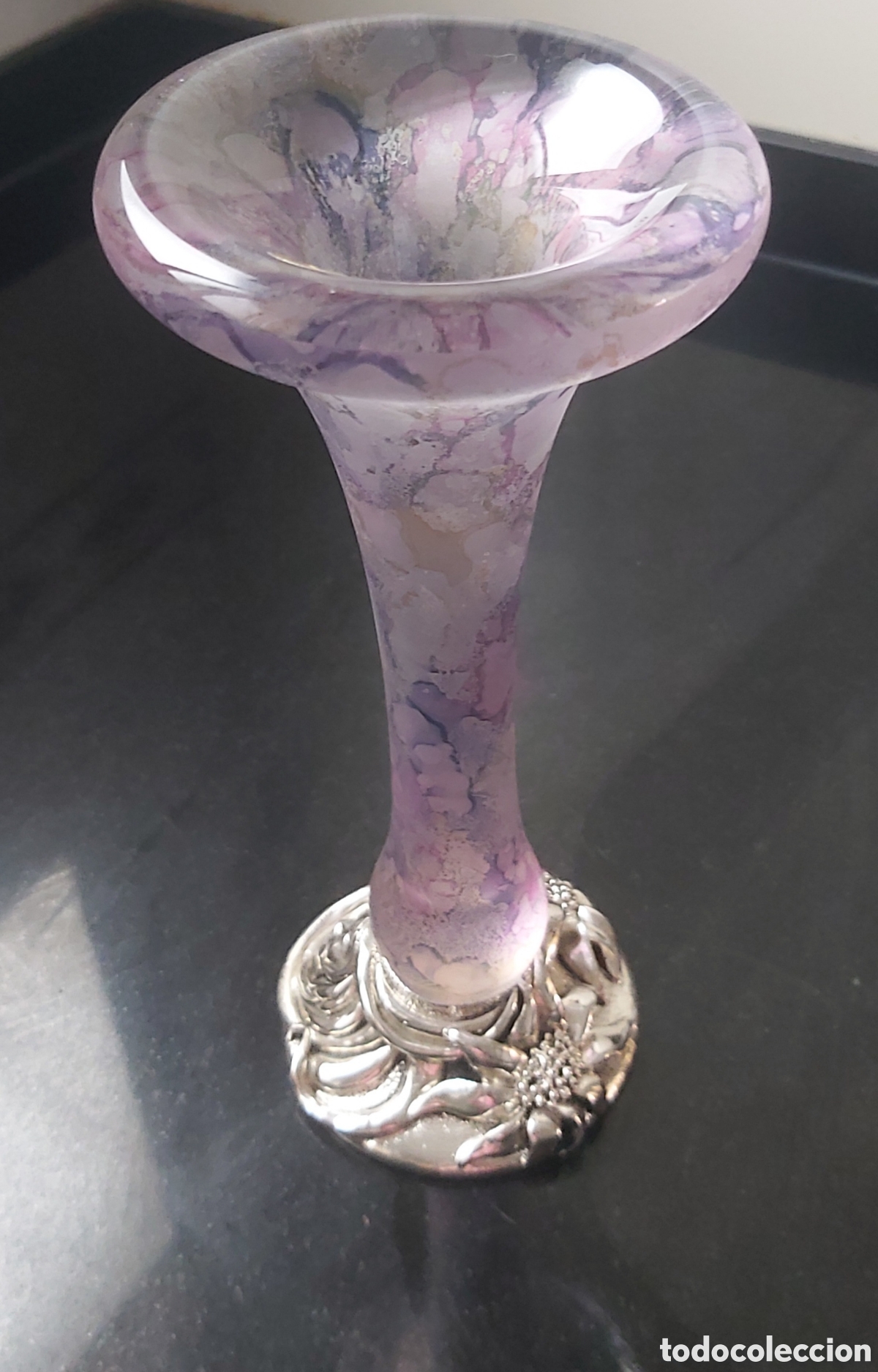 Vintage: Jarr&oacute;n Modernista Italiano IVAT - Cristal de Plomo 24% y Base Plata de Ley 925